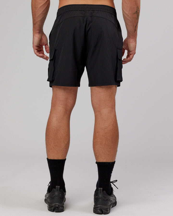 Man wearing Energy Stretch Performance Cargo Short - Black
