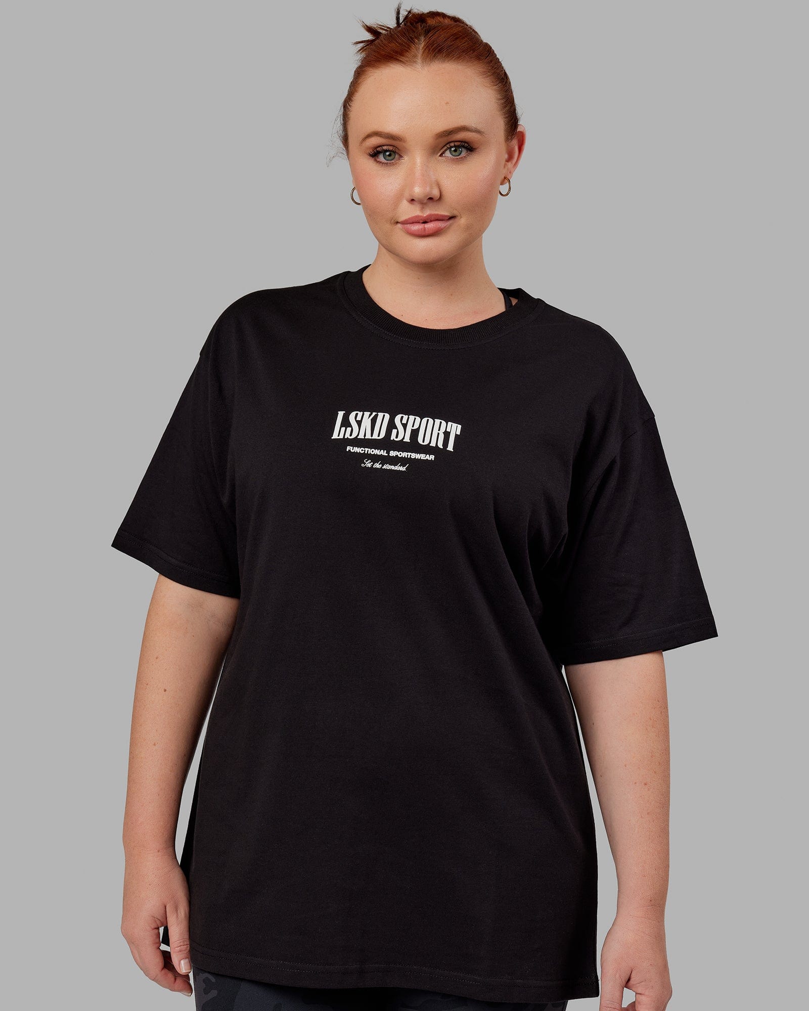 Unisex Standard Heavyweight Tee Oversize - Black-White | LSKD