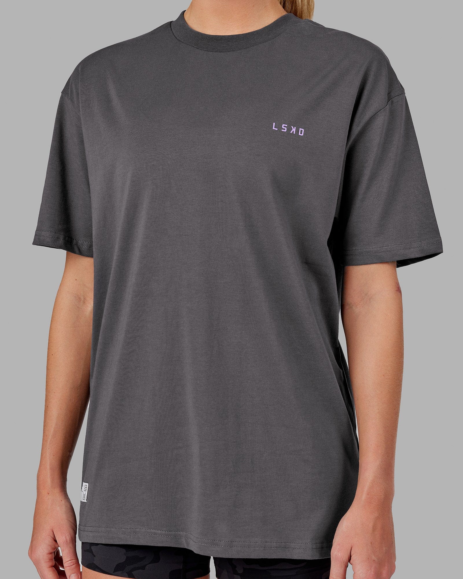 Unisex VS3 FLXCotton Tee Oversize - Asphalt-Purple | LSKD